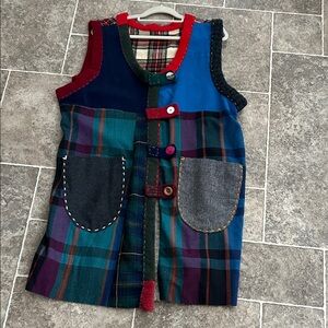 Crispina Ffrench Wool Colorful Patchwork Vest